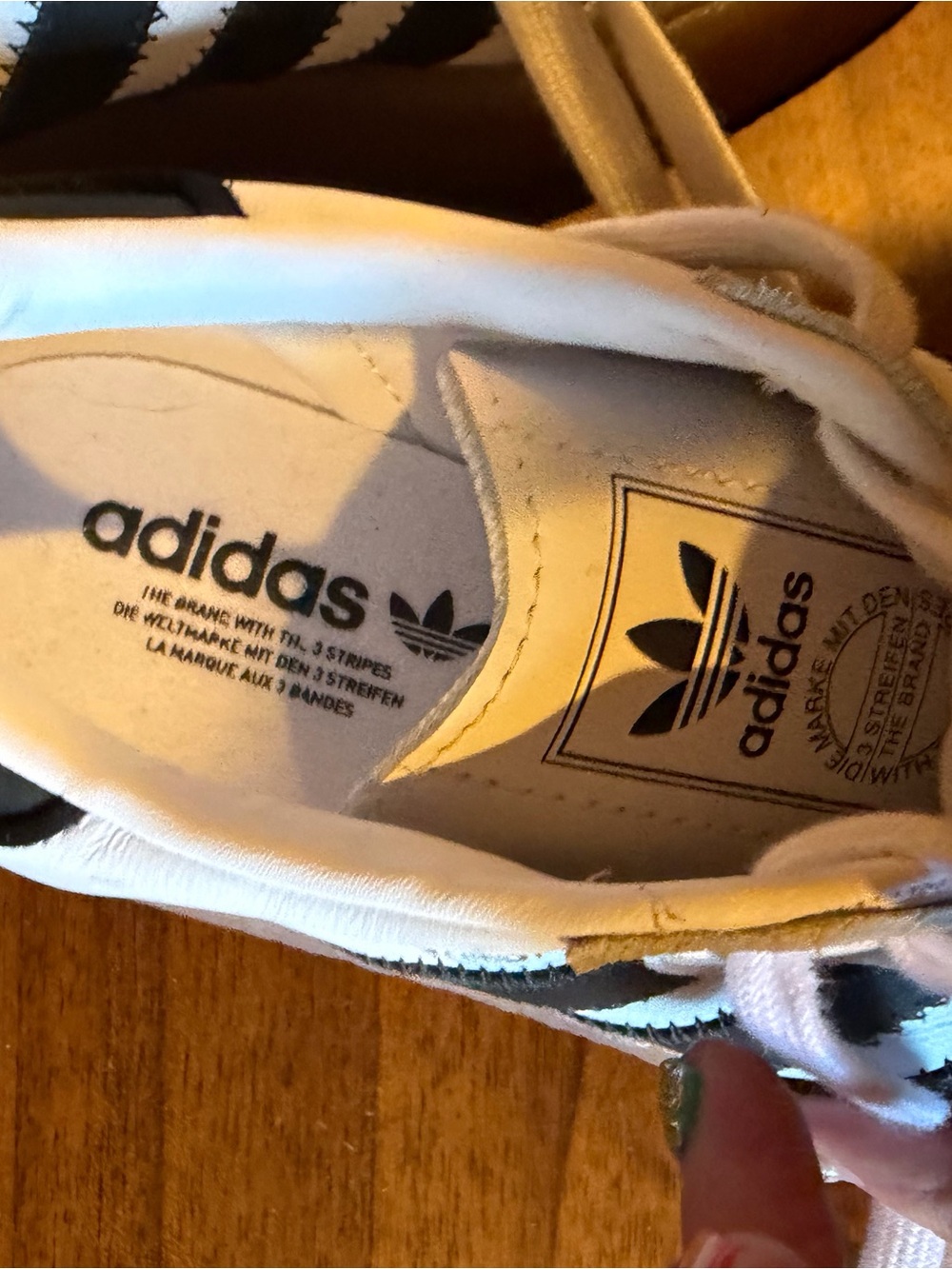adidas Samba Sneakers in White with Black Stripes - Picture 4 of 6